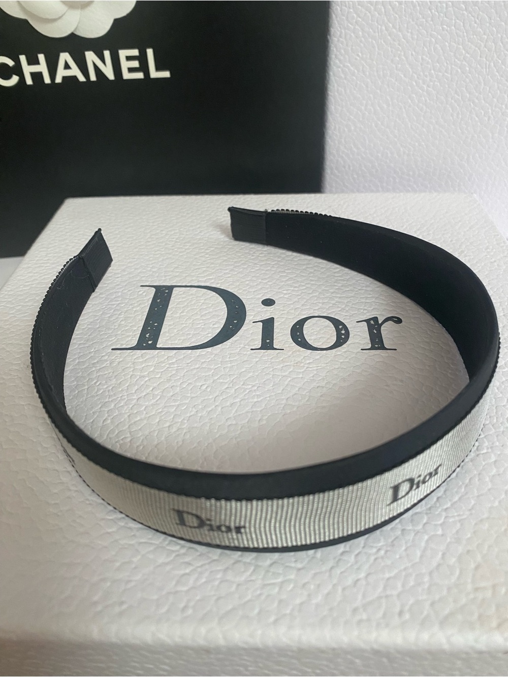 Dior Ribbon Black and Silver Headband